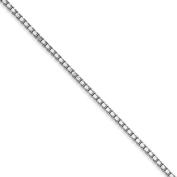 1.5mm, 14k White Gold, Box Chain Necklace, 16 Inch - Picture 1 of 8